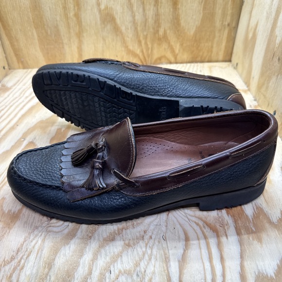 Allen Edmunds Loafers Nashua Men's Shoes 11.5 D Black Brown Tassel Slip On‎ Grad
